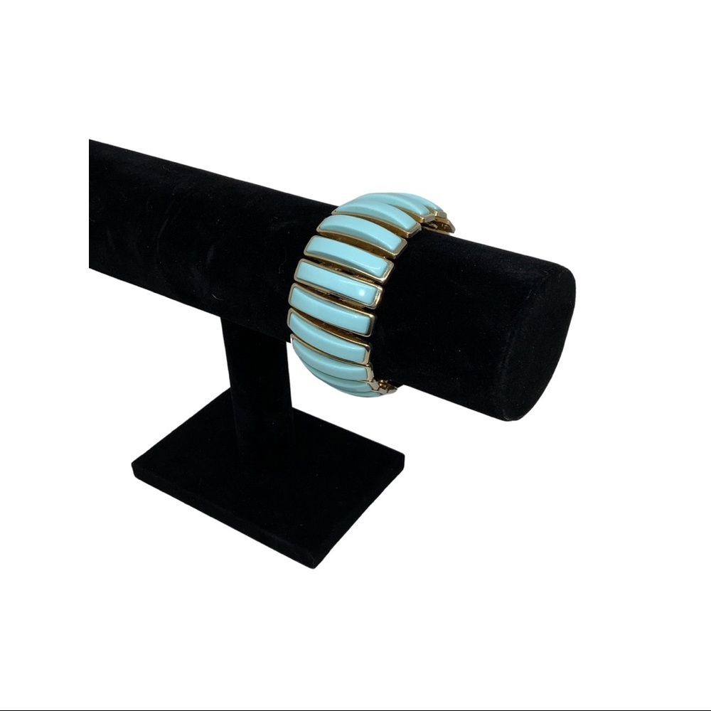 Vintage Turquoise and Gold Bracelet, Elastic